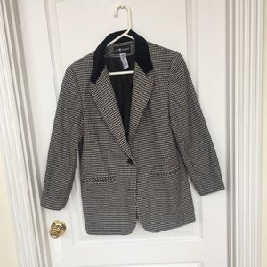 Vintage Wool Checkered Blazer